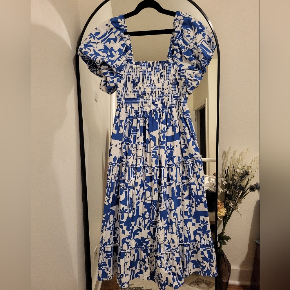 Show Me Your Mumu Blue and White Santorini Escape Printed Women's Dress - Picture 4 of 5